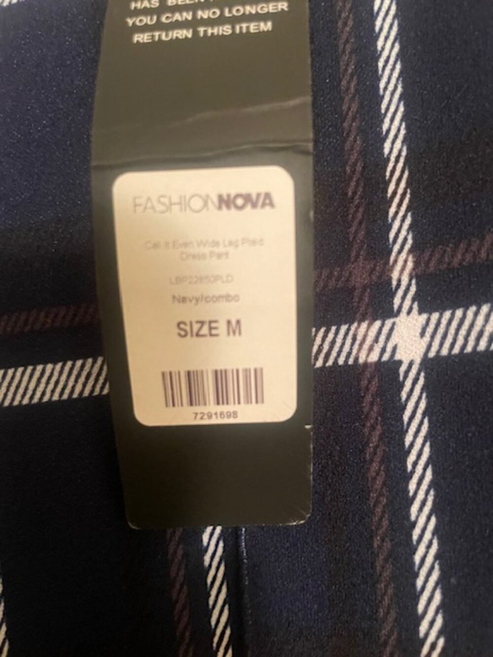 NWT Fashion Nova Call It Even Plaid Wide Leg Pants M - Picture 4 of 4